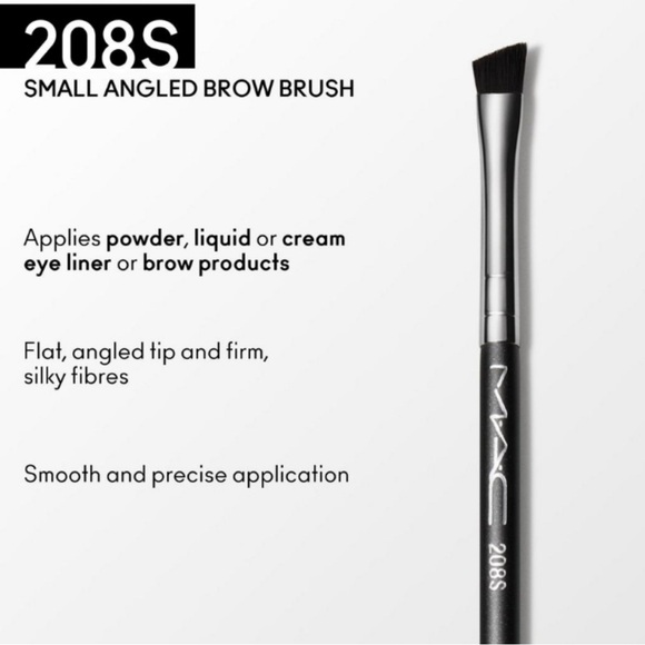 NWT Mac Cosmetics 208 Synthetic Angled Brow Brush Brand New Authentic NWT SEALED - Picture 2 of 11